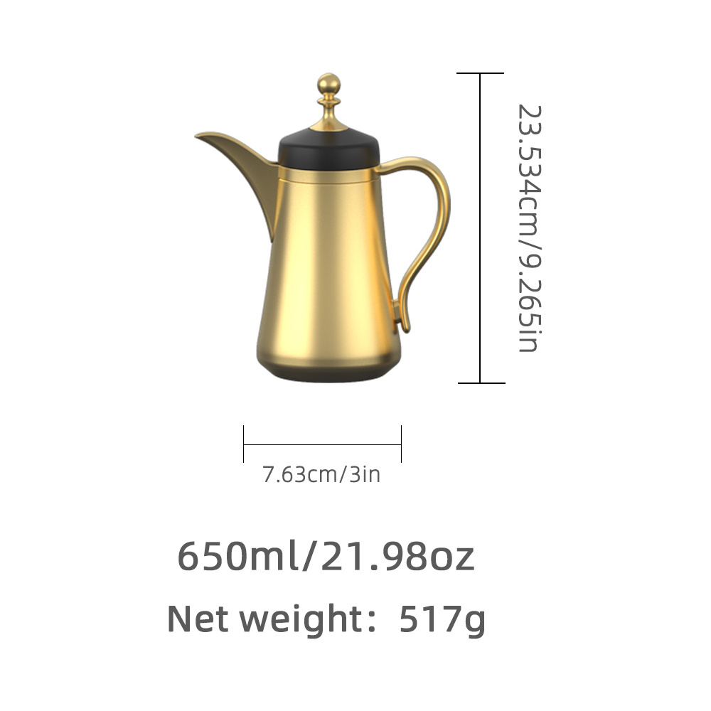 Dallah Arabic Coffee Pot New Popular Arabic Style Hot Tea Water Thermos Kettle Vacuum Flask