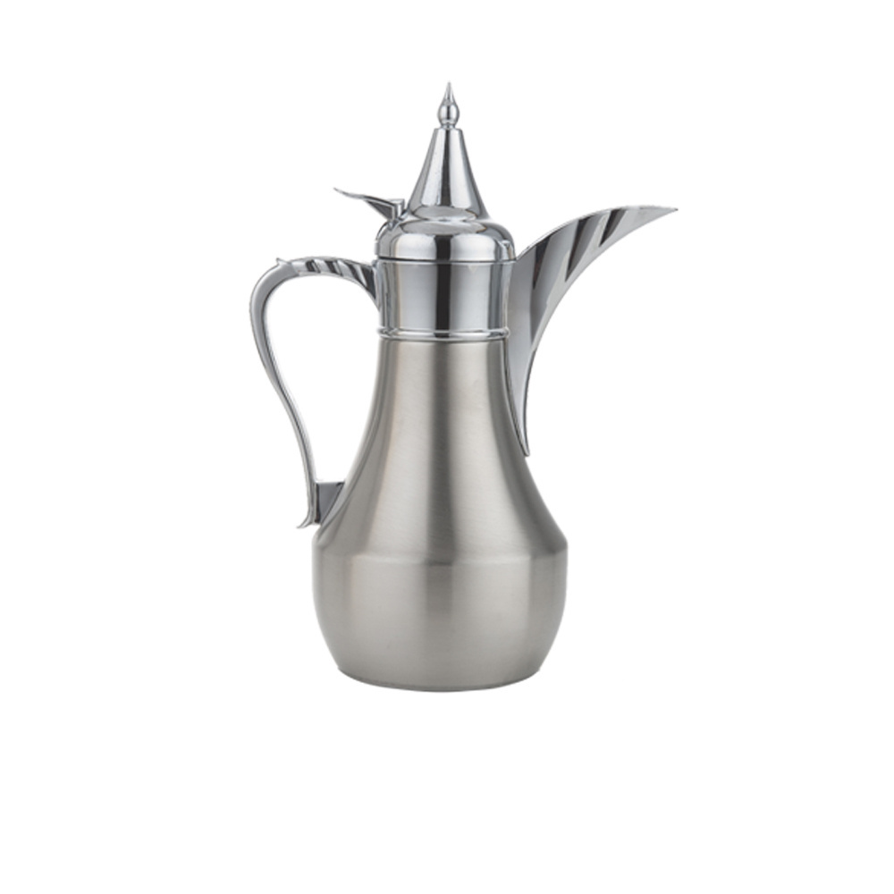 2024 Hot Arabic Style Coffee Pot 304 Stainless Steel Double Wall Coffee Teapot Hotel Special Dallah Arabic Pot