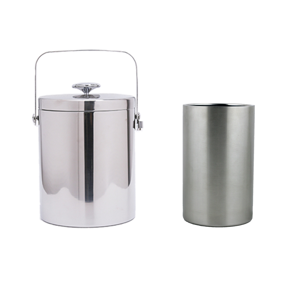 Custom Stainless Steel High Quality Double Wall Insulated Wine And Beer Cooler Ice Bucket