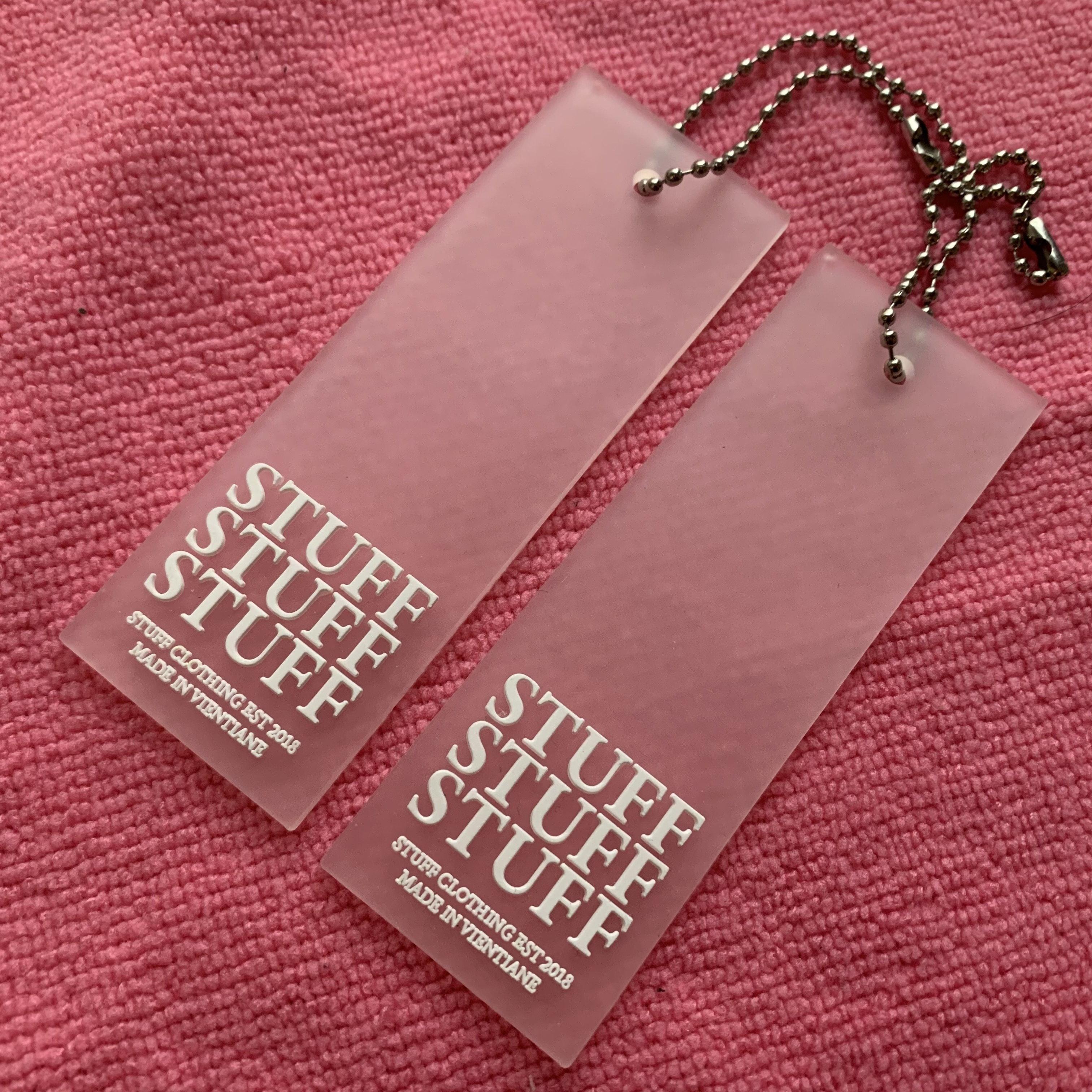 company logo frosted surface transparent PVC swing tag,environmental 3D raised logo clear silicone rubber hang tag