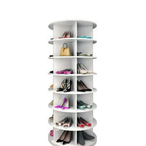 360-degree rotation 7 floors high Large 360 rotating shoe rack radius Living room furniture PVC Material Shoe Racks