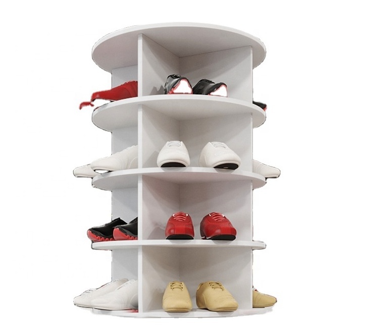 Modern Shoe Racks & Stands 360 Degree Rotating Wooden Shoe Rack Storage Cabinet Shoe concrete Display Rack