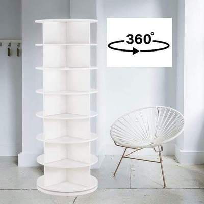 Home Furniture Modern shoe racks 360 rotating Shoe Rack MDF revolving shoe cabinet