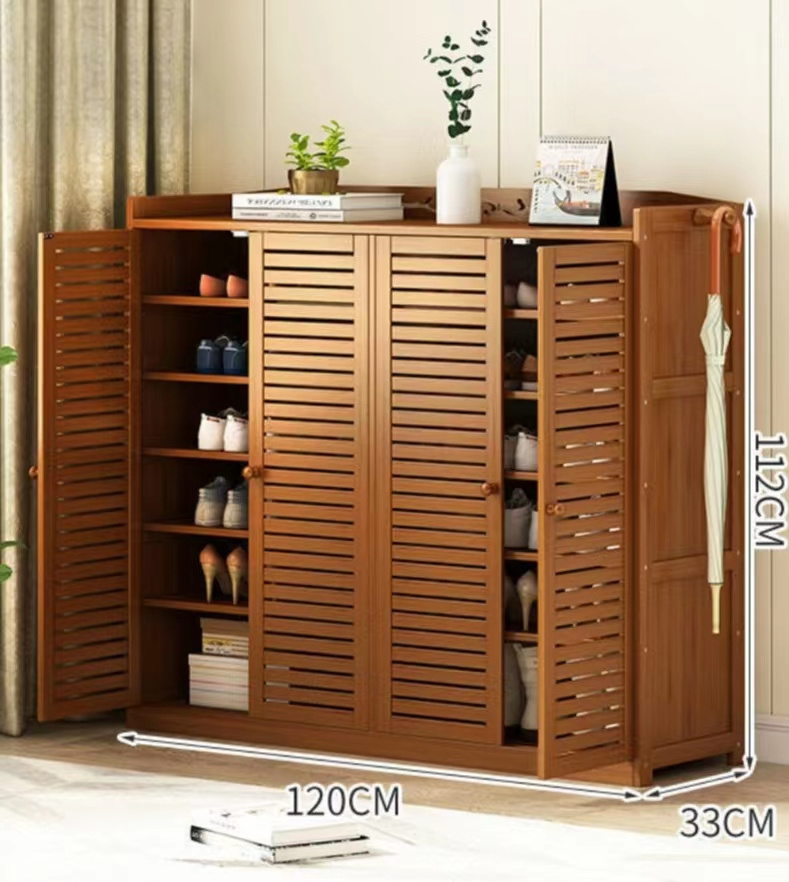 Large Tall Shoe Rack With Covers Shoes Closet 6-Tier 30-35Pairs,Organizer Cabinet Closed Shoe Shelves