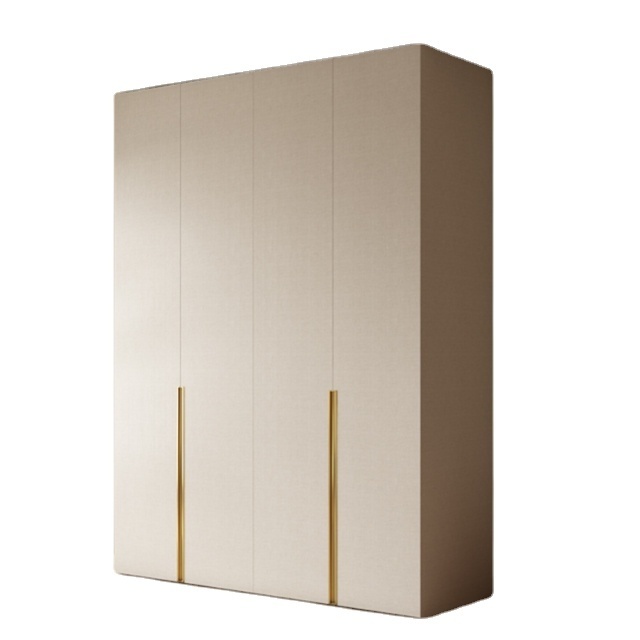 Modern luxury open door floor to ceiling wardrobe modern solid wood and leather closets modular walk in bedroom wardrobe