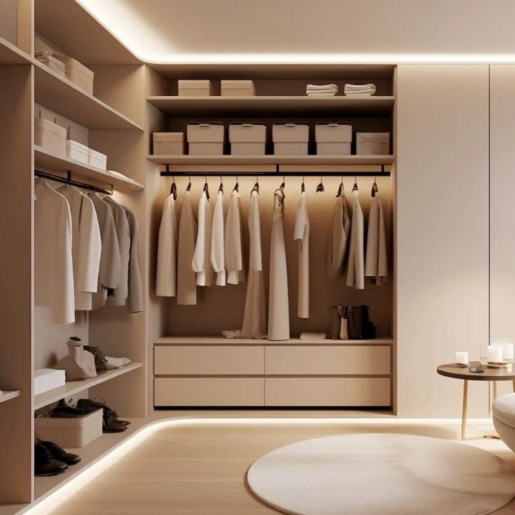 Wardrobe with led home furniture modern PVC wall cabinet with led wooden simple designs bedroom wardrobe closet