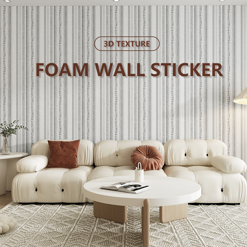 3D foam wallpaper roll panels  interior papel tapiz para pared 3d wall panel