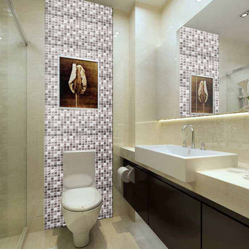 Waterproof Home Wall Decoration Smart Vinyl Tile Light 3D Mosaic Peel and Stick Wall Tile Stickers