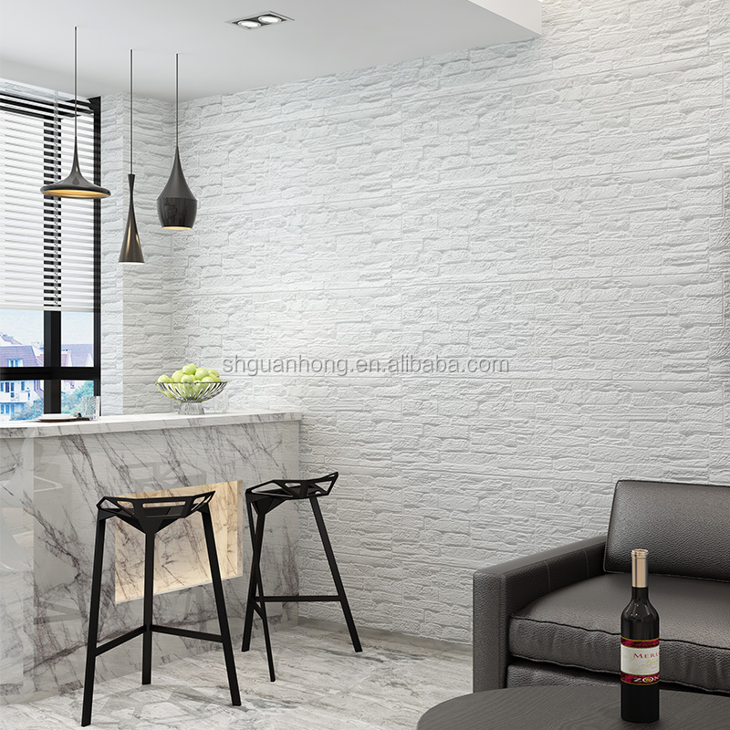 2018 new brick wall sticker 3D PE foam Cultural natural stone wallpaper