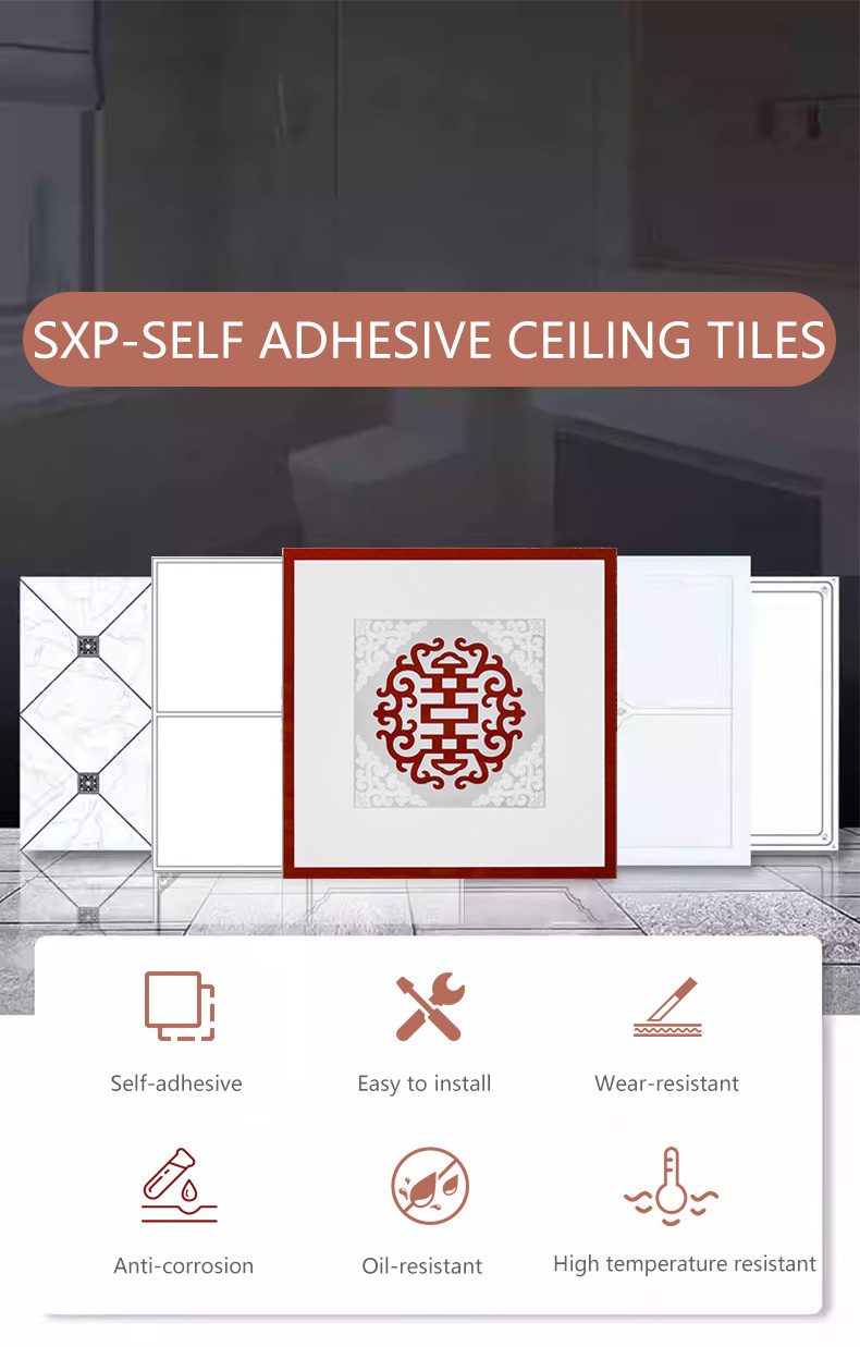 Strong Glue Gypsum Ceiling Tiles Waterproof Decorative 3d Wall Panel PVC ceiling Tiles Sound Absorbing Panels