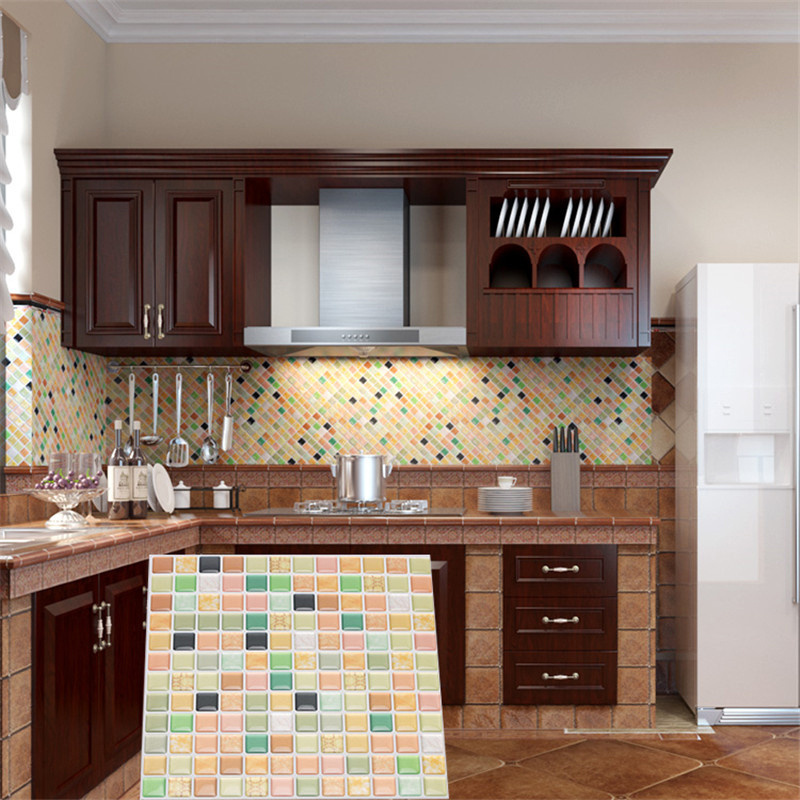 Home Wall Decoration Kitchen Smart Vinyl Tile Light 3D Peel and Stick Backsplash Mosaic Tiles