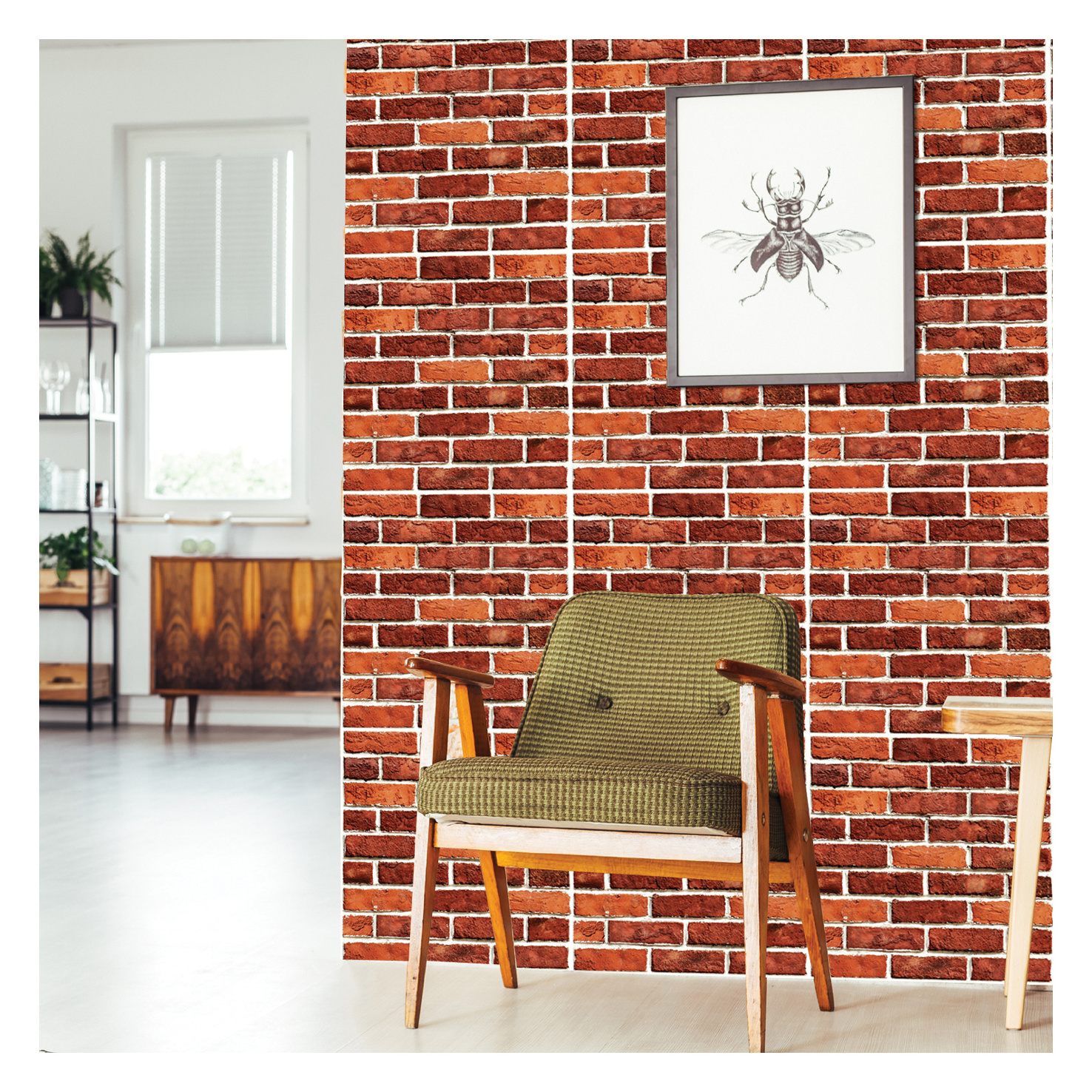 China Manufacturer 30*30cm Self Adhesive Peel and Stick Brick Wall 3D Home Decoration