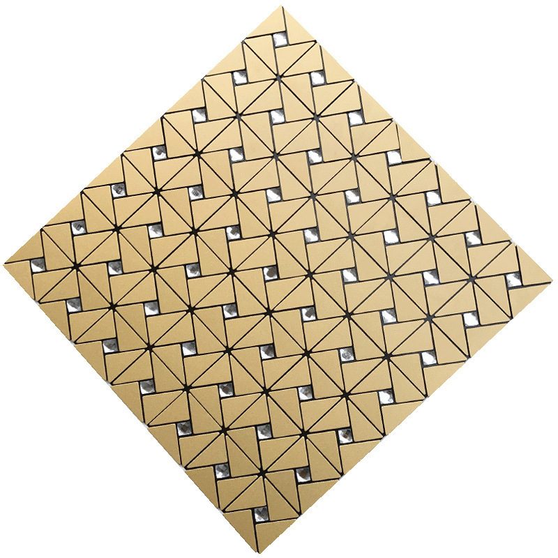 SXP nice looking glass mosaic tile for home decoration  peel and stick gold mosaic tile