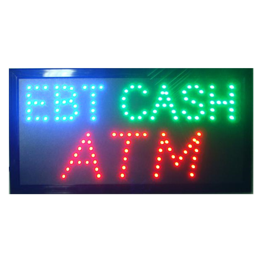 EBT Cash LED ATM Bar Store Shop Open Sign 48 X 25 CM Display Money Cash Transaction Machine