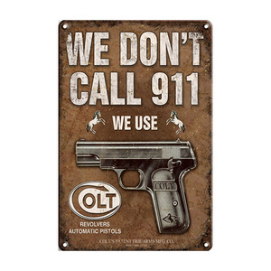 We Don't Call 911 Do Not Enter Retro Poster Zombie Party Wall Decor Bigfoot Crossing Metal Plate Warning Fart Zone Tin Sign