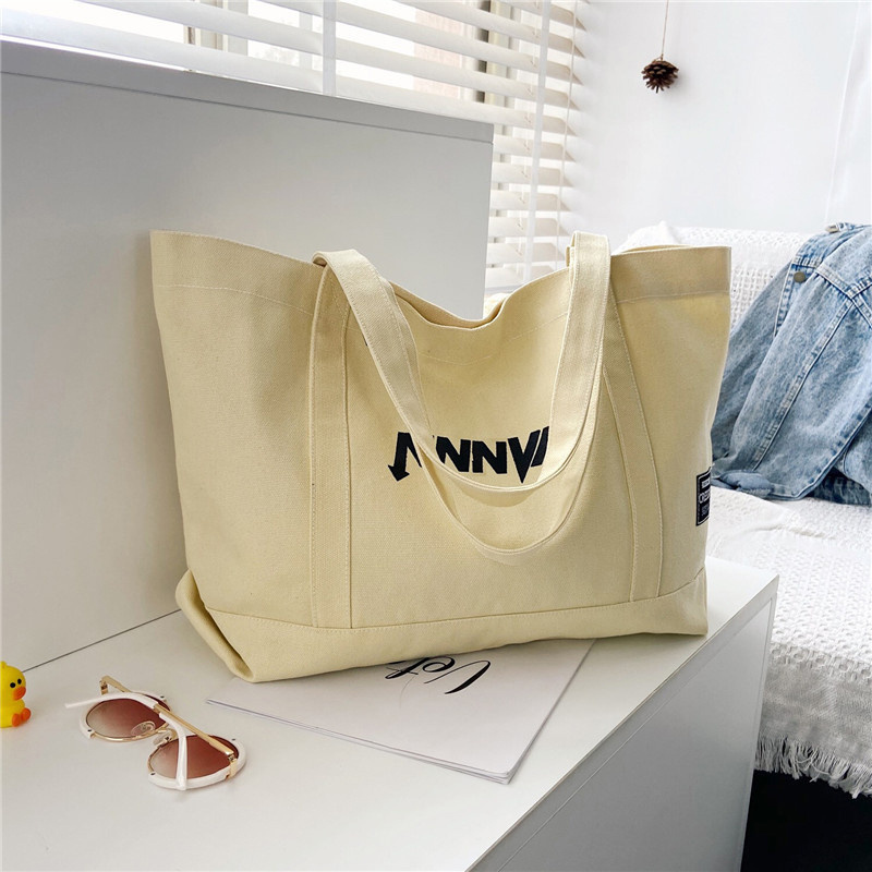 White handle women's canvas bag custom print promotional 100% cotton canvas tote bag wholesale