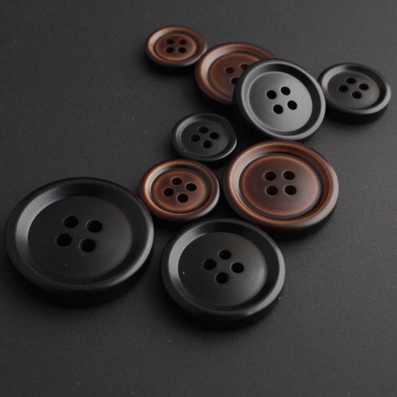 2015 fashion high quality brand name buttons black big coat shirt blouse button 30mm