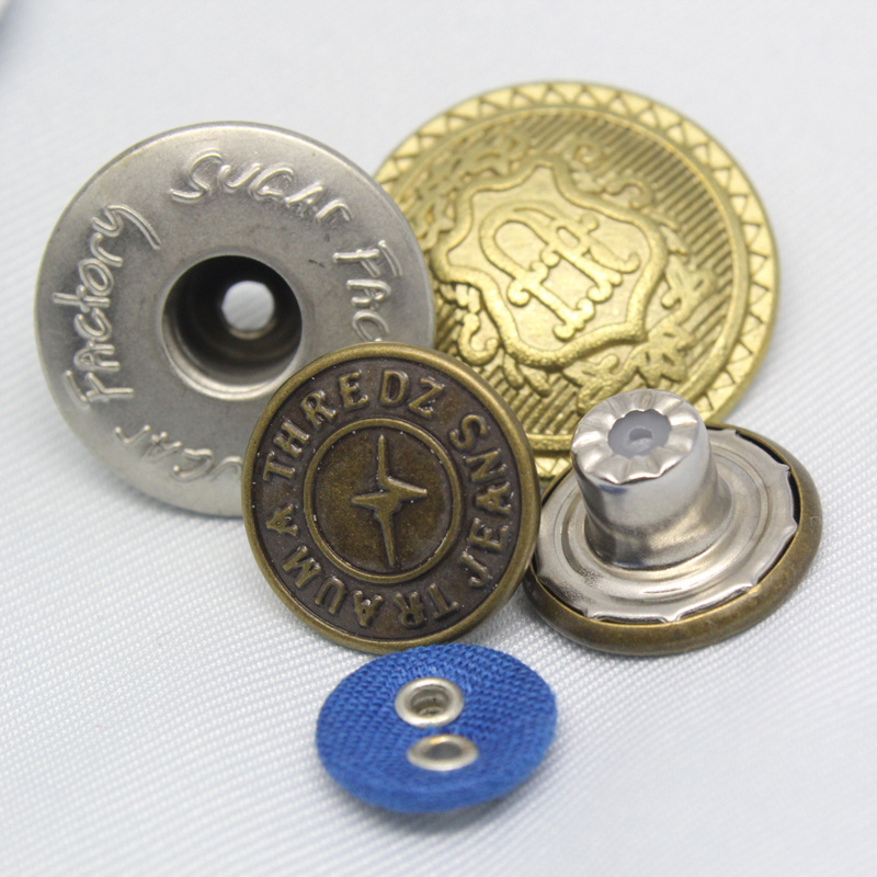 Screw Trousers Silver Metal Jeans Hook Buttons, Botones, Alloy Shank Buttons