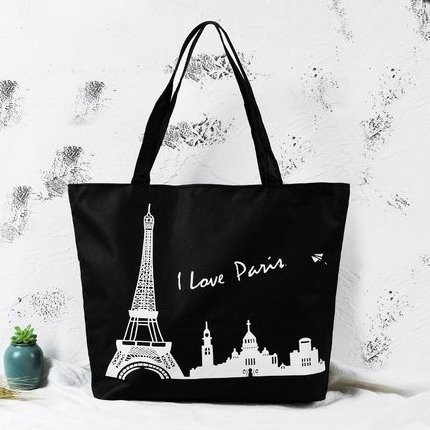 White handle women's canvas bag custom print promotional 100% cotton canvas tote bag wholesale