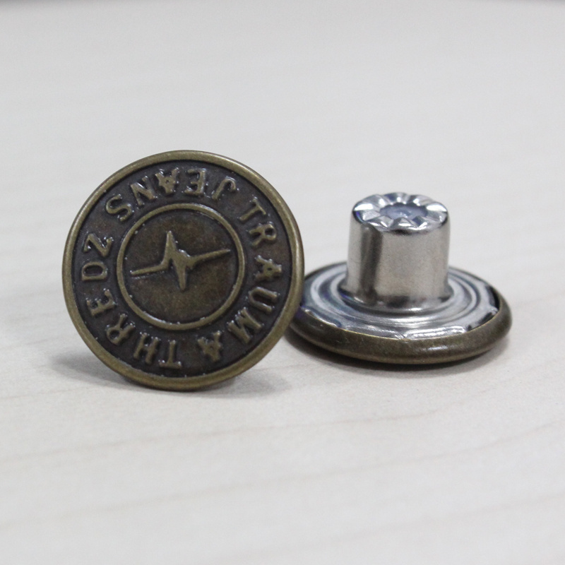 Screw Trousers Silver Metal Jeans Hook Buttons, Botones, Alloy Shank Buttons