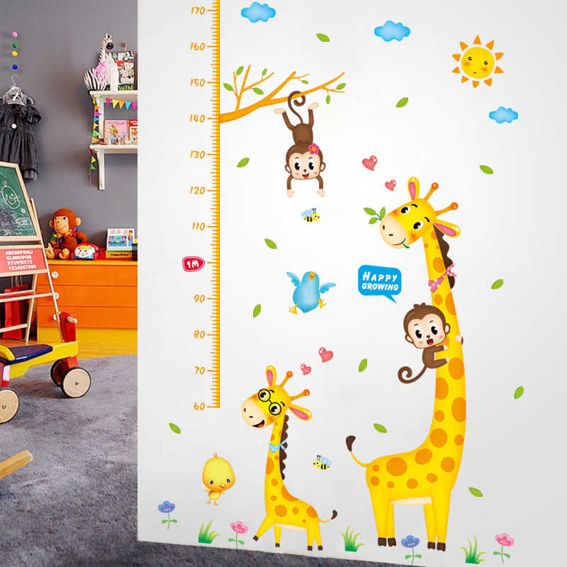 Animal Wall Stickers Tree Elephant Giraffe Lion Wall Nursery Sticker Wall Decor For Children Playroom Bedroom Living Room