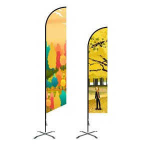 Outdoor Promotional Usage Advertising Feather Flag Flying Beach Flag Banner Stand