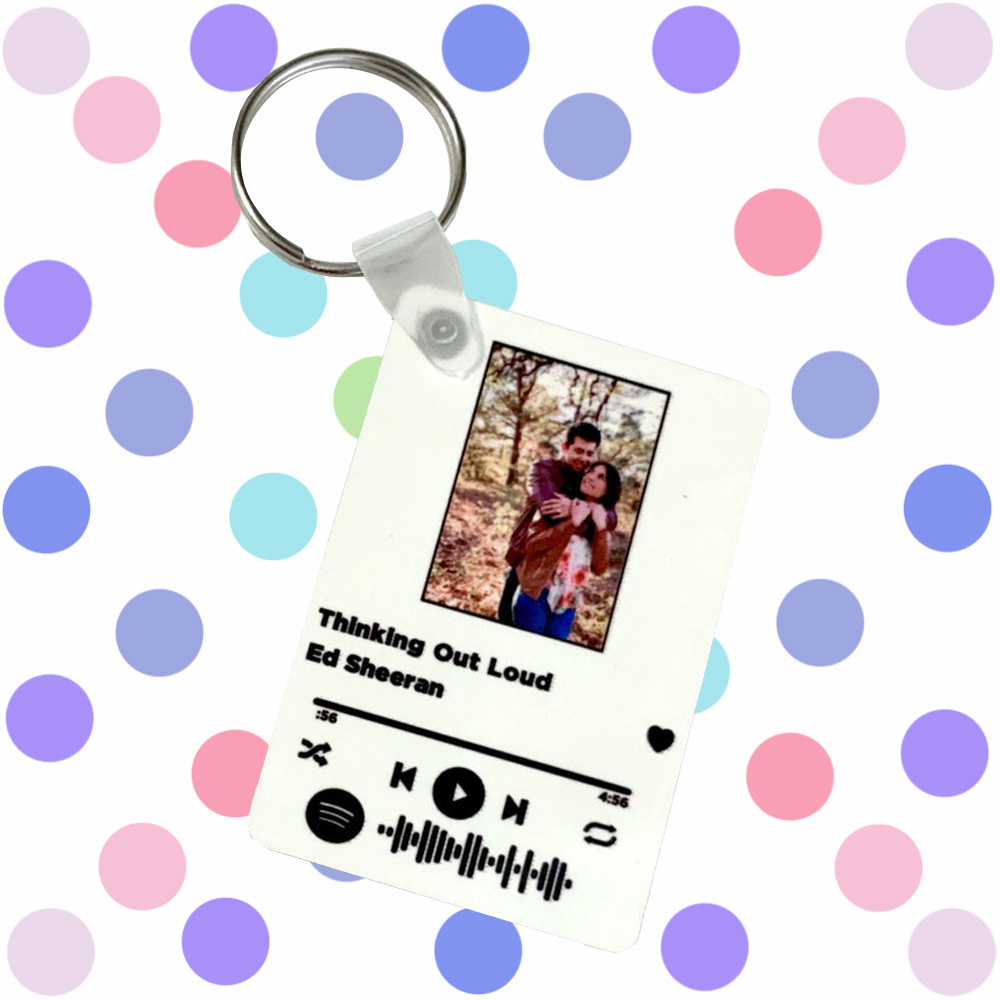 PlexiGlass Personalized Customized Key Ring Personalized Plate With Key Ring Rounded Corner Spotify Song Code Plague