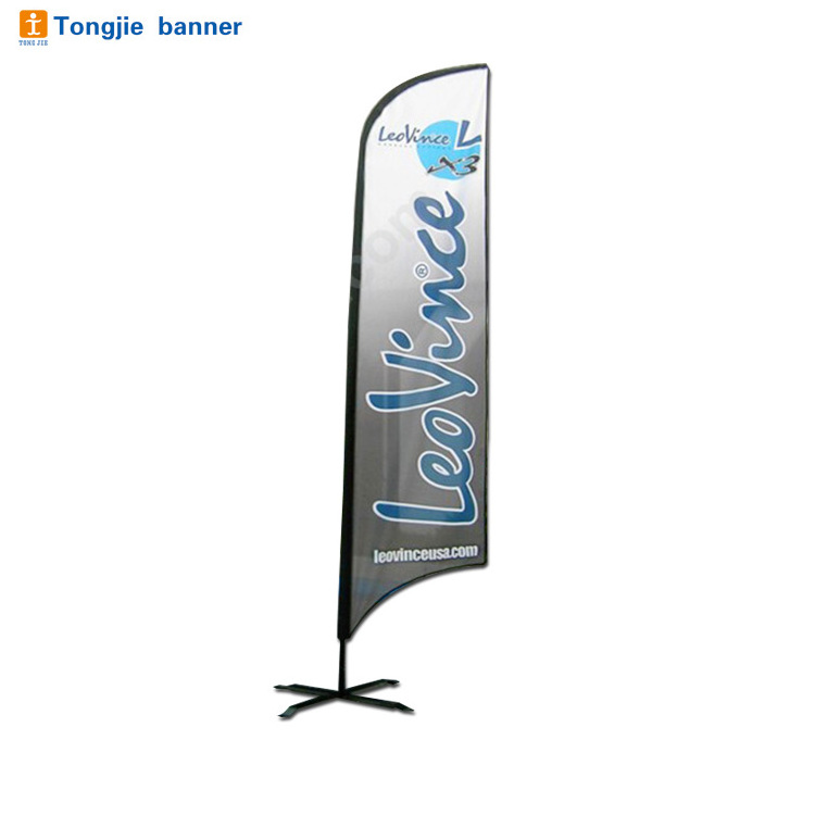 5m Giant Durable Double Sided Outdoor Beach Flag Flying Feather Flag Banner Custom Printed Aluminum Stick Flag Supplier