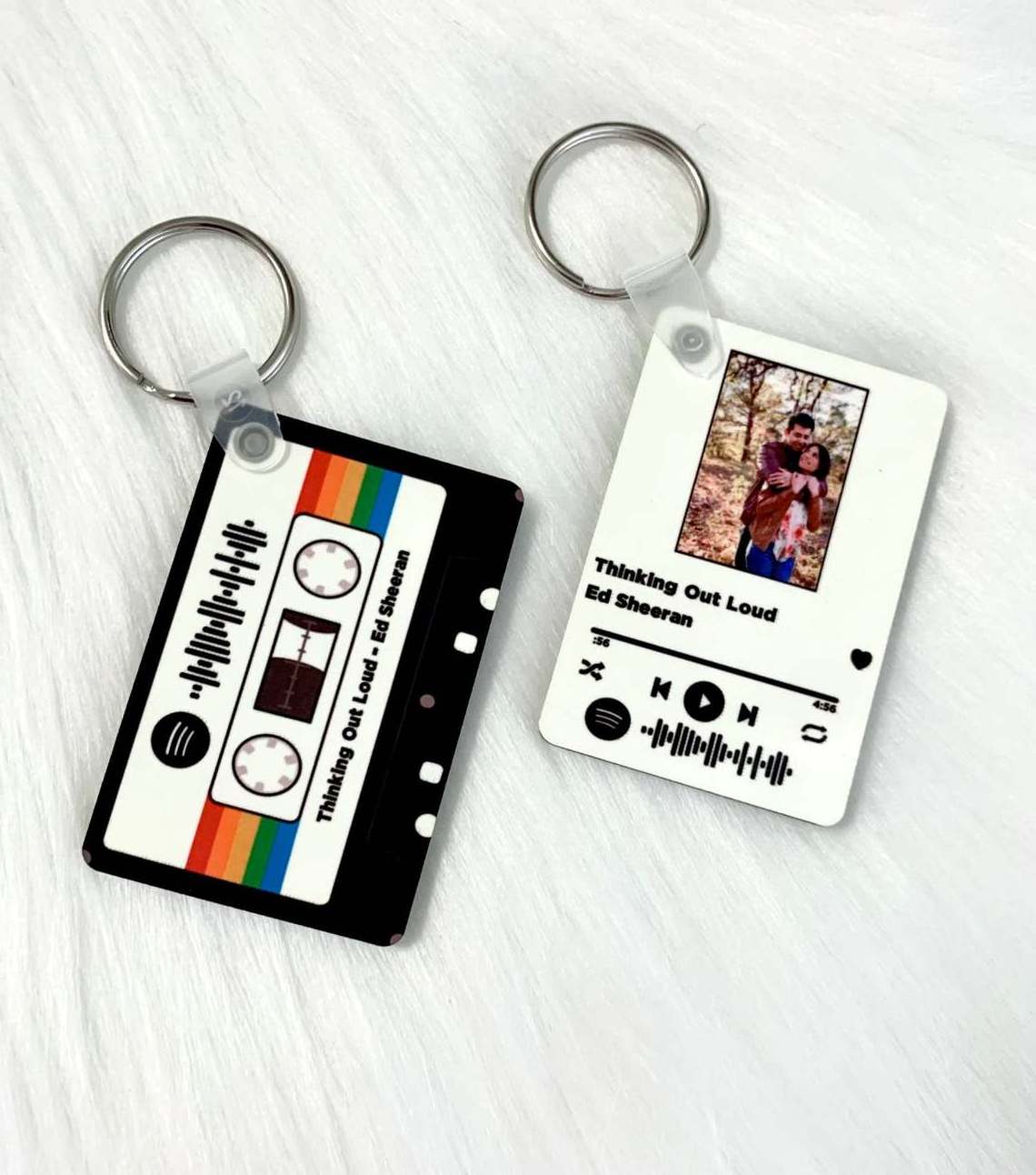 PlexiGlass Personalized Customized Key Ring Personalized Plate With Key Ring Rounded Corner Spotify Song Code Plague