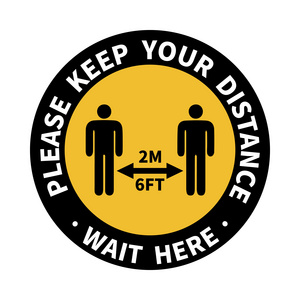 Social Distancing/Keep Safety Floor Decal Stickers Anti-Slip Floor Sign Stand Here Vinyl Wall Sticker Wall Decal