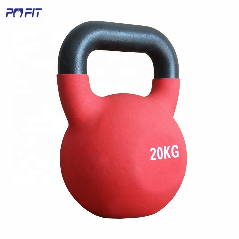 Gym fitness strength training dumbbell kettlebell bodybuilding cast iron vinyl neoprene kettle bell set for weightlifting