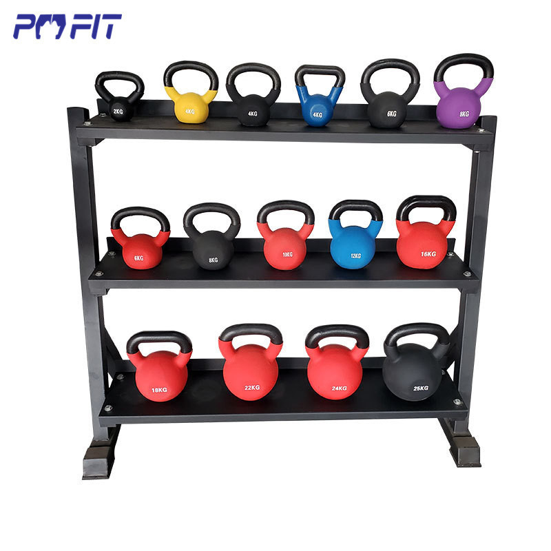 Gym fitness strength training dumbbell kettlebell bodybuilding cast iron vinyl neoprene kettle bell set for weightlifting