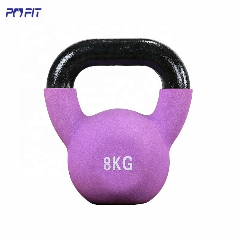 Gym fitness strength training dumbbell kettlebell bodybuilding cast iron vinyl neoprene kettle bell set for weightlifting