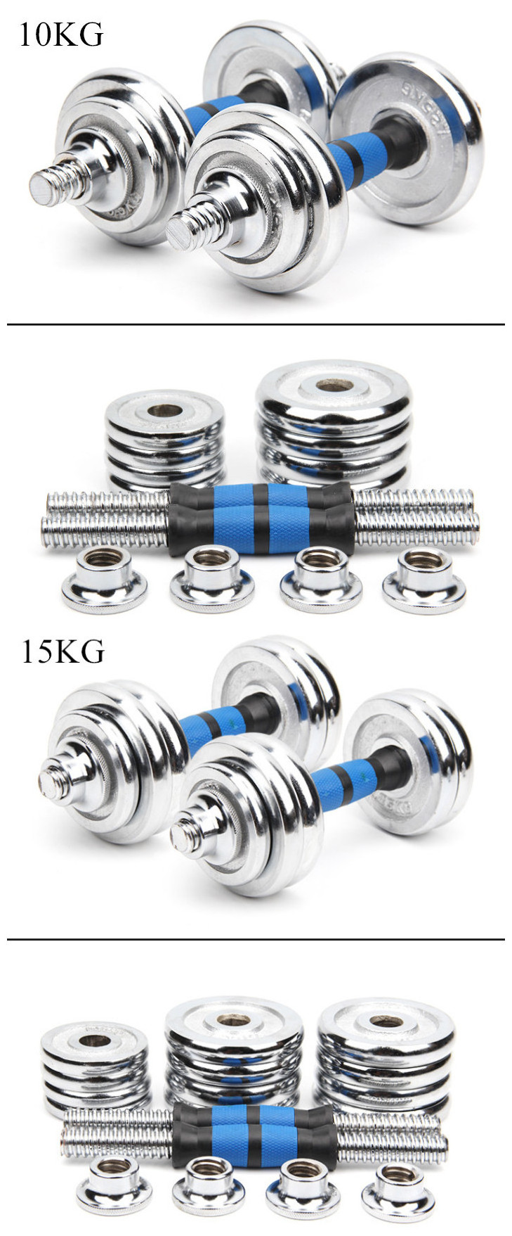 Adjustable dumbbell Kit De Mancuernas Pesas Con Barra Discos Ejercicio Gym 20kg 30kg pesas