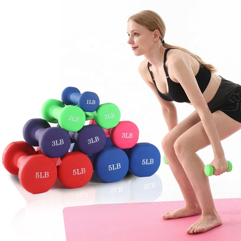 Gym fitness pesas de gimnasio mancuernas dumbbell set 10 pounds 20 lbs neoprene vinyl dumbbel female dumbbells