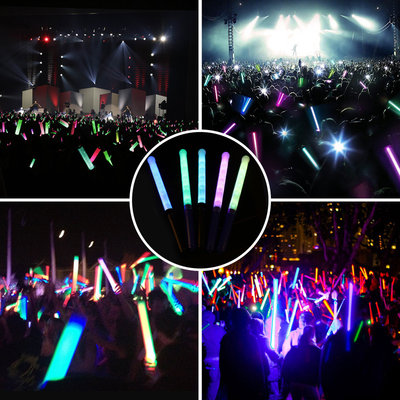 Flashing Led Sticks Party Light Lantern Concert Lighting up Cheering Sticks Toys Handle Silicone Glow Stick