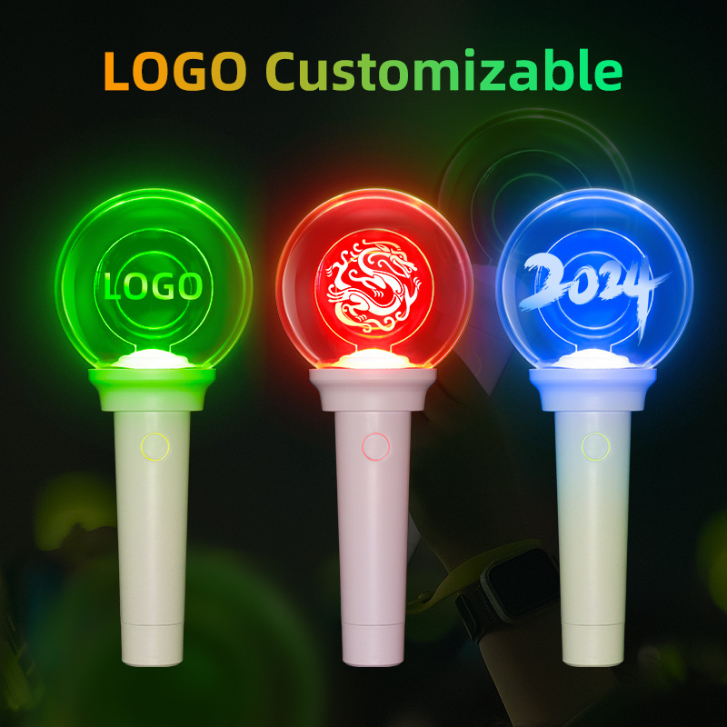 LED Lightsticks Custom LOGO Multicolor Party Glowing Ball Light Sticks Kpop Light Sticks Concert for Idol Concerts  Light Sticks