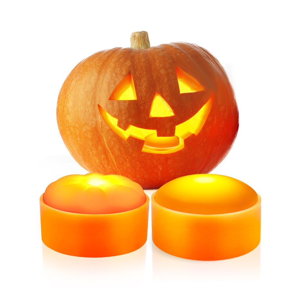 Outdoor Candles Pumpkin Lights Waterproof Tea With Timer Orange Halloween Jack O Lantern Battery Outdoor Flameless Candles