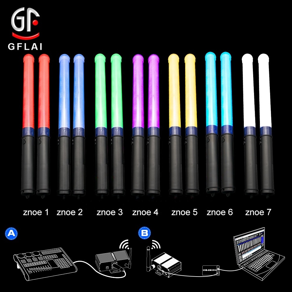 Event Concert Supplies Custom Logo DMX512 Computer Programmable Remote Controlled Cheering RGB LED Light Up Foam Stick Baton