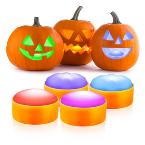 Battery Operated Candles Led Rechargeable Flameless Tea With Timer Puck Lights Halloween Pumpkin Outdoor Battery Lights