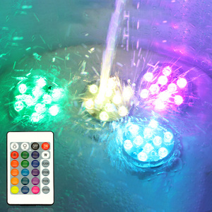 US Patent Submersible Lights for Pool Pond Hot Tub Shower Hothub with Remote Control Battery Powered Submersible Pond Lights