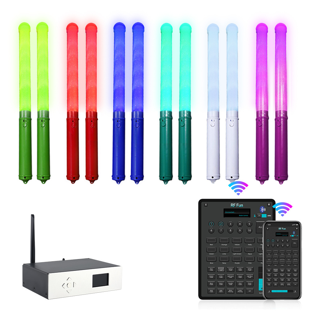 New Products 2024 Phone App Controlled Led Light Stick 15 Colors DMX Reusable Flashing Glow Stick for Party Concert Celebration