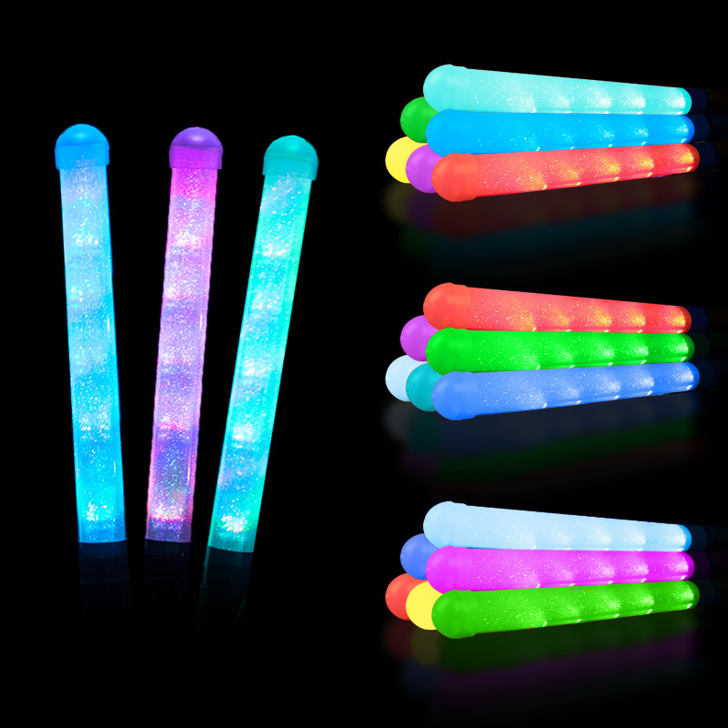 Light Button Switch ABS Sticks up Wands Toys Flashing Magic Bottle Lights Silicone Wand Led Glow Stick