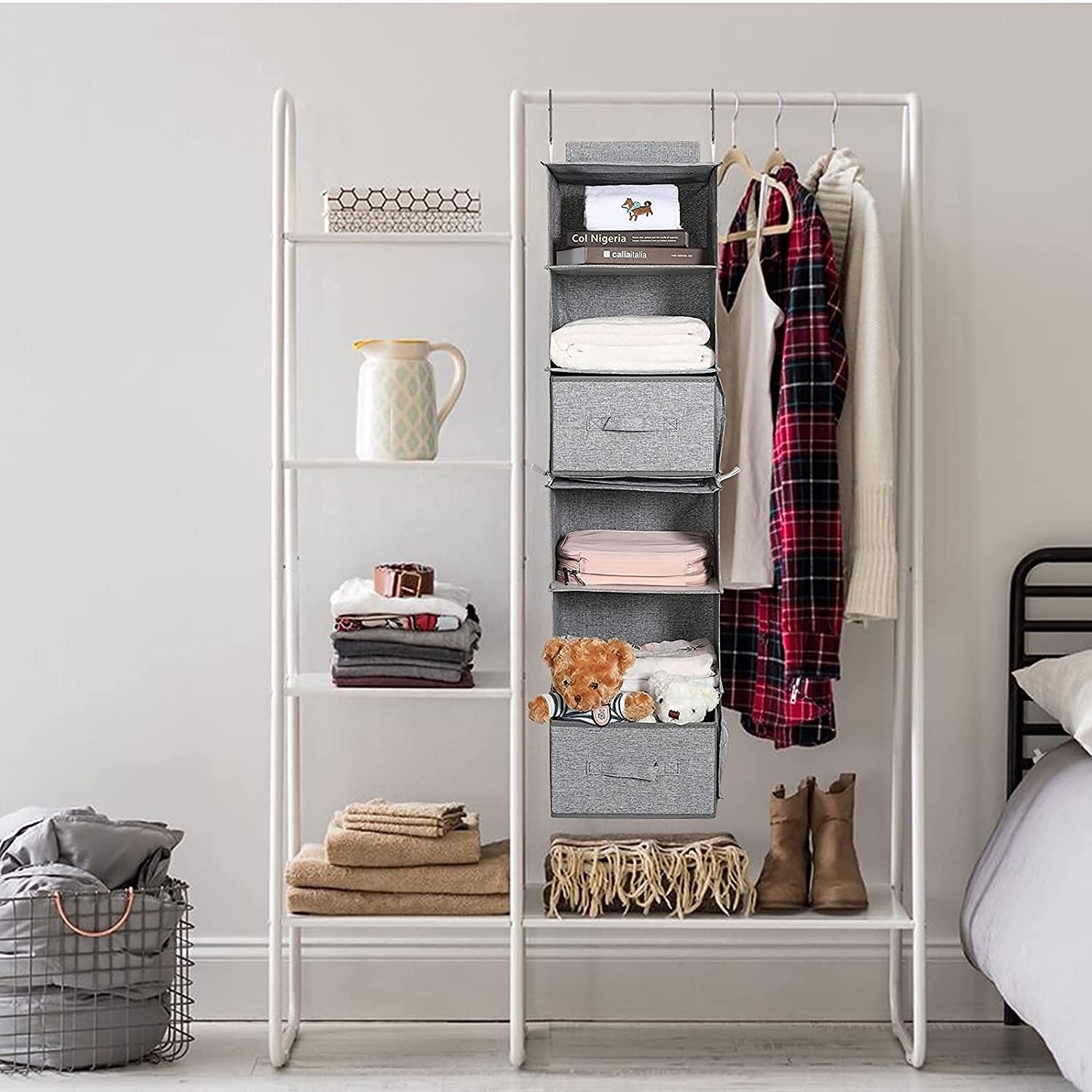 Detachable Hanging Storage Rack Holders Shelves Drawers Hanging Shelf Closet Organizer