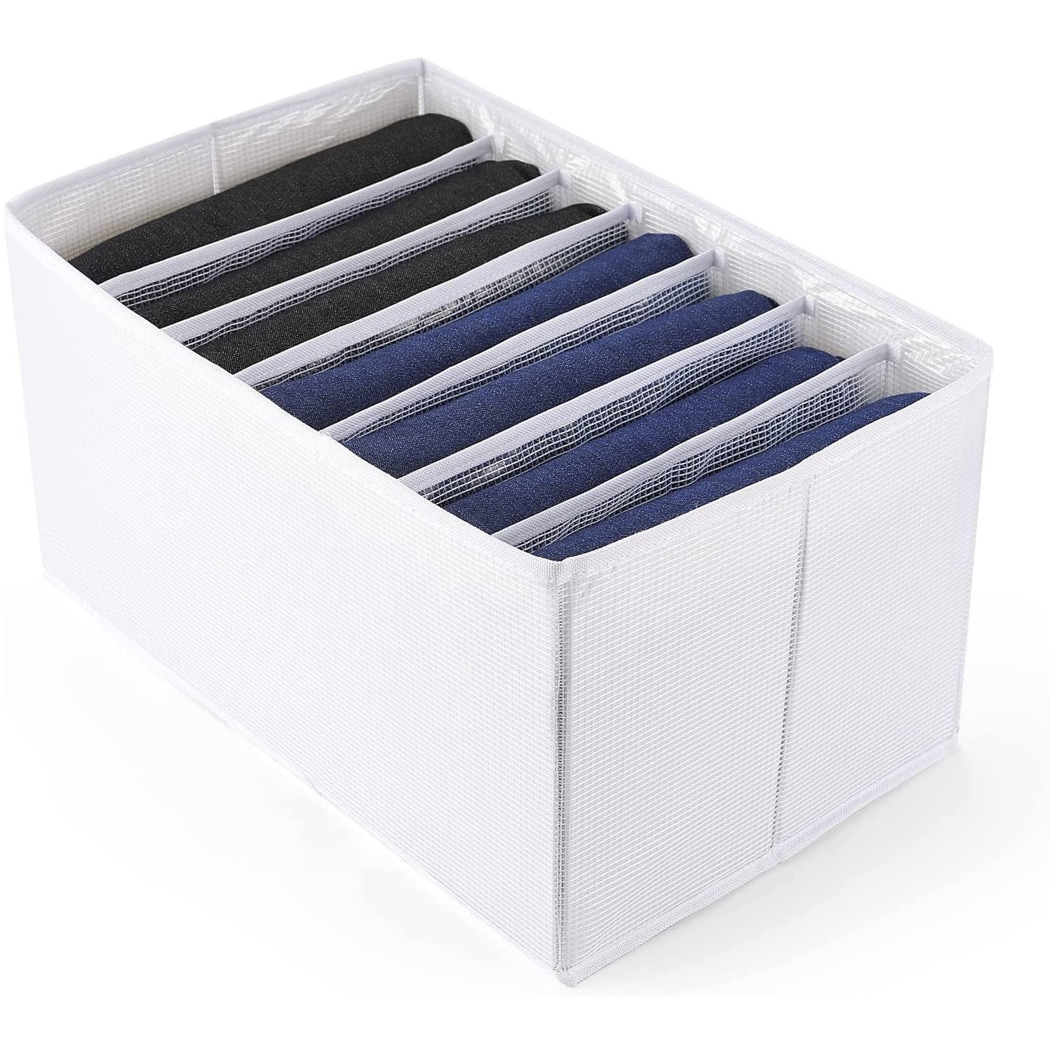 Wardrobe Clothes Organizer 7 Grids Jeans Storage Compartment  Portable Clothes organizers