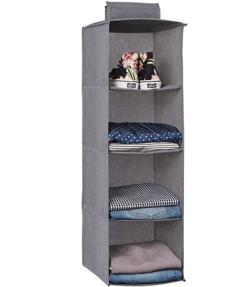 Non woven Space Saving Shelves Hanging Closet Organizer