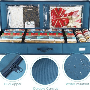 Luxury Oxford Polyester Christmas Storage Box Rolls Wrap Organizer