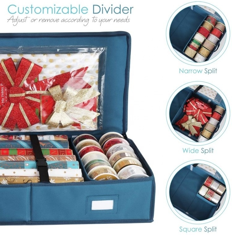 Luxury Oxford Polyester Christmas Storage Box Rolls Wrap Organizer