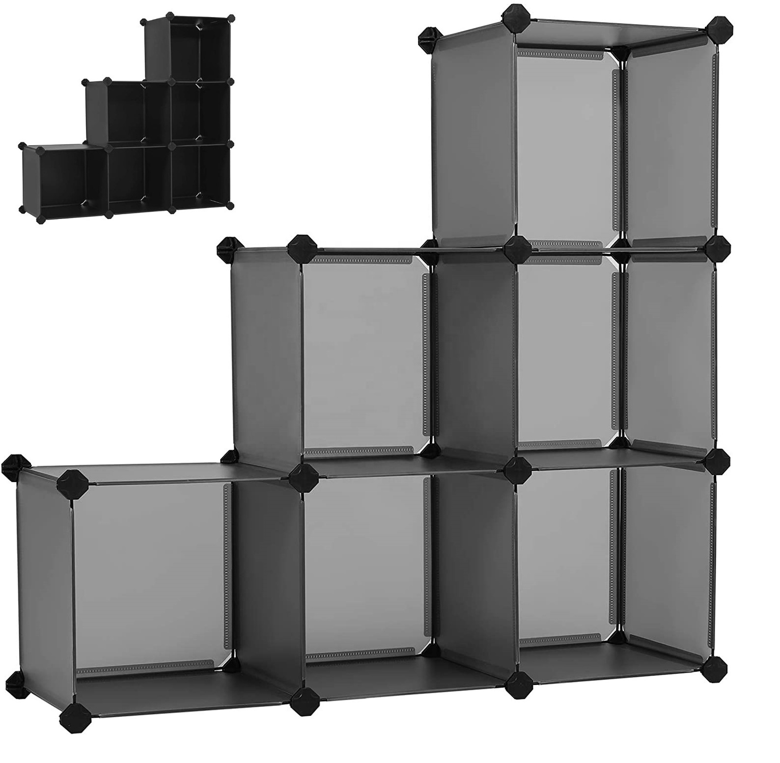 Bedroom Living room Office 6-Cube Closet Storage Shelves DIY Plastic Closet Cabinet Cube Storage Organizer