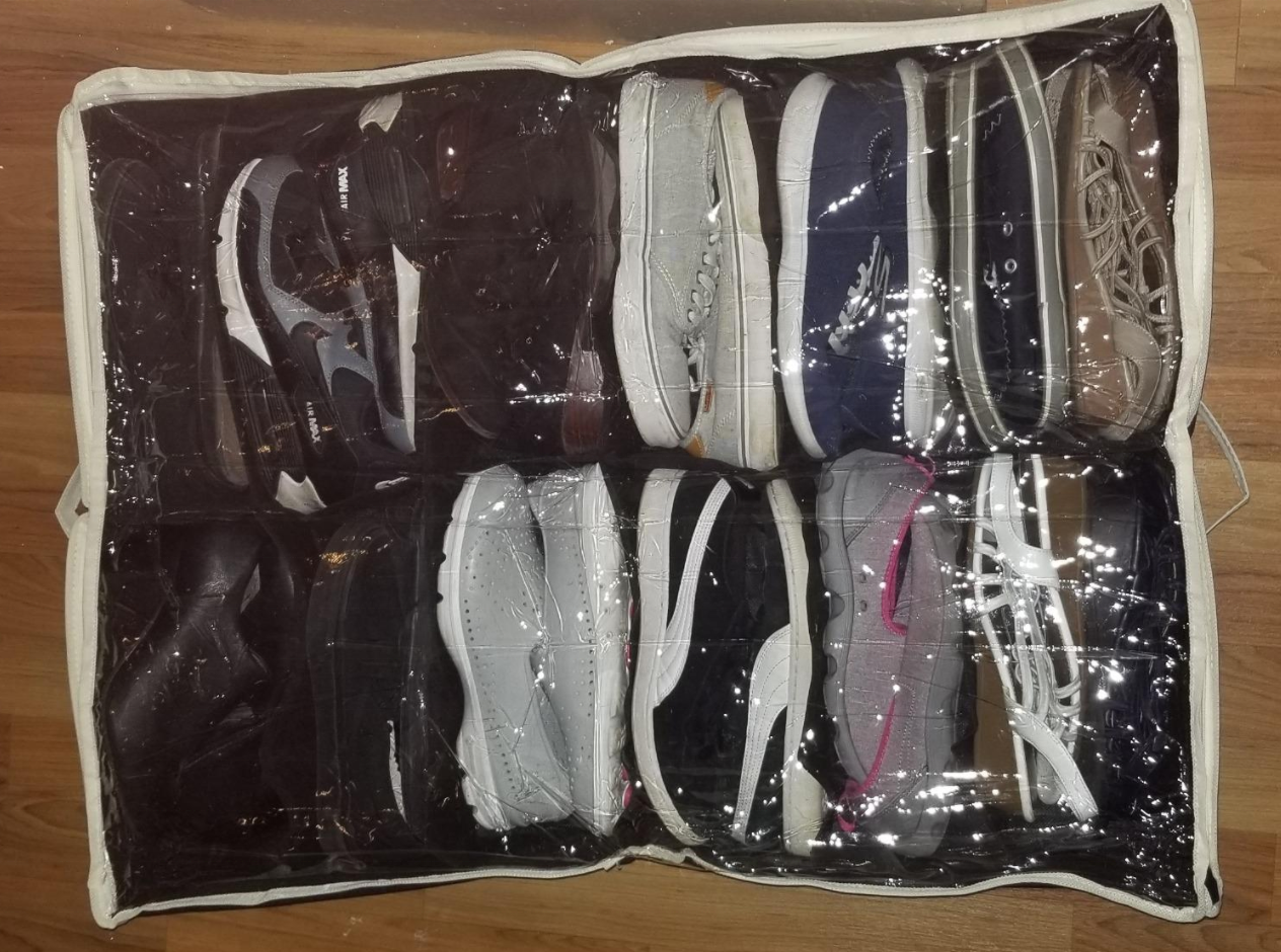 16 Pairs Underbed Container Solution Shoes Box Bins with Clear Lid Under the Bed Shoe Organizer